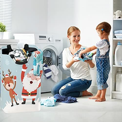 Visesunny Large Capacity Reindeer Laundry Hamper Basket
