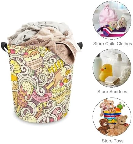 MEIKKO Cartoon Retro Ice Cream summer laundry hamper