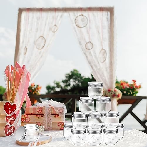 Tanlade 60-Piece Clear Plastic Mason Jars with Lids
