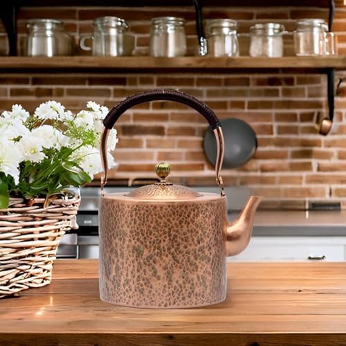 Pure Copper 676oz Tea Pot Stovetop Camping Safe Non-Magnetic Health Benefits