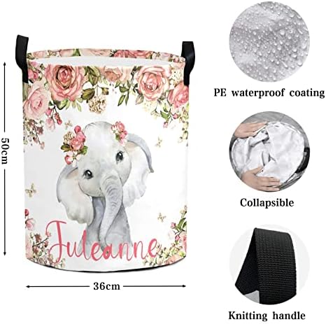 Personalized Foldable Laundry Basket with Handle for Home Storage