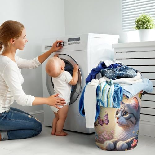 Meiko Butterfly Latern Foldable Laundry Hamper Durable Waterproof for All Uses