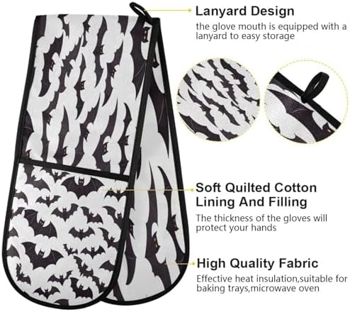 Halloween Long Double Oven Mitts Heat Resistant Comfortable