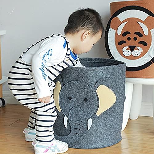 Cute Foldable Felt Laundry Basket for Kids Nursery and Home