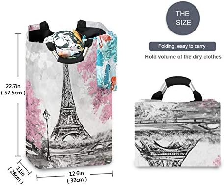 Xigua Pink Paris Tower Laundry Hamper