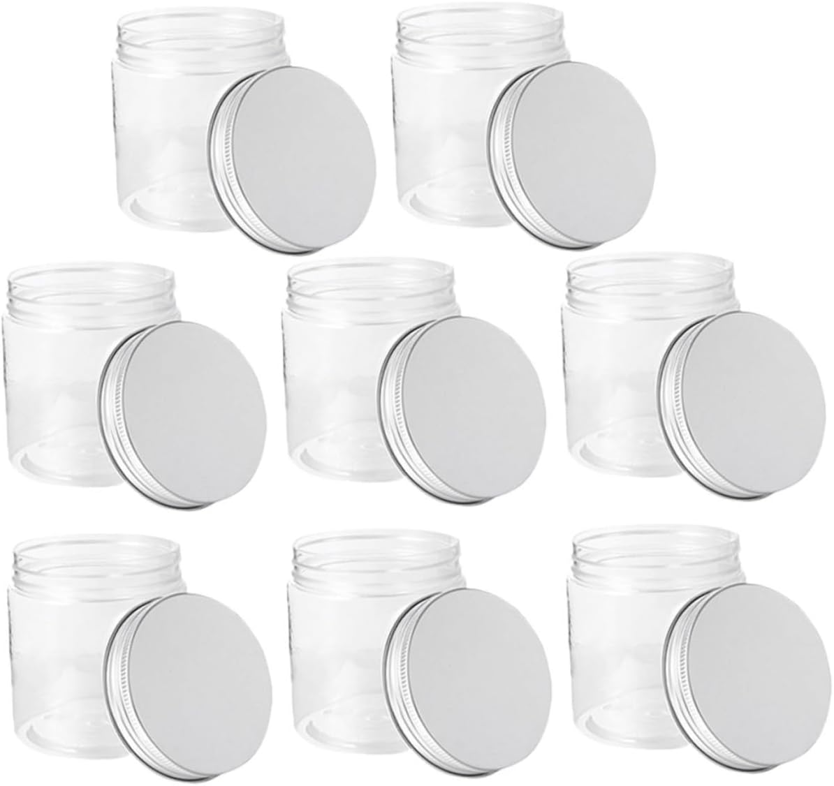 Alipis 8pcs 250ml Plastic Mason Jars with Aluminum Covers