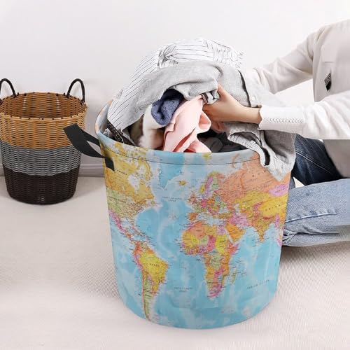 MEIKKO Map of The World Laundry Basket