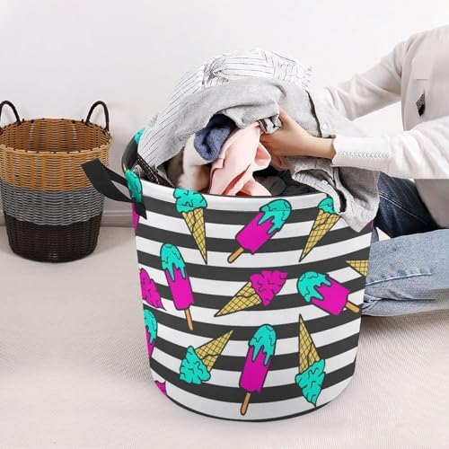 MEIKKO Colorful Ice Cream Summer Laundry Hamper