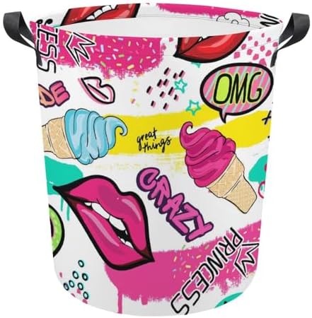 Cute Sticker Ice Cream Laundry Hamper