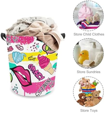 Cute Sticker Ice Cream Laundry Hamper