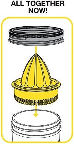 Jarware Wide Mouth Mason Jar Citrus Juicer Lid Yellow