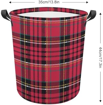 Christmas Plaid Tartan Laundry Hamper Multi-Purpose Organizer