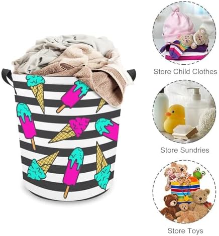MEIKKO Colorful Ice Cream Summer Laundry Hamper
