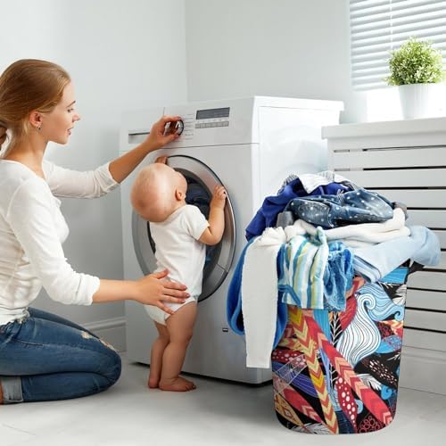 Meiko Leaves FEATHERS embellished Vintage Laundry Hamper