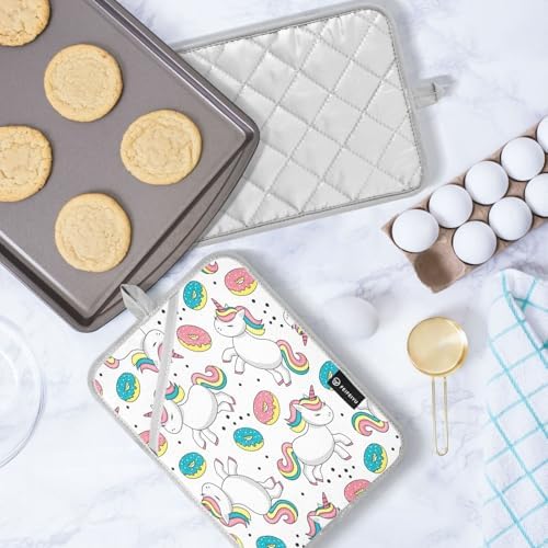 Cute Cartoon Unicorns 2-Pack Heat-Resistant Potholders