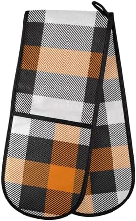 KLL Halloween Plaid Double Oven Mittens
