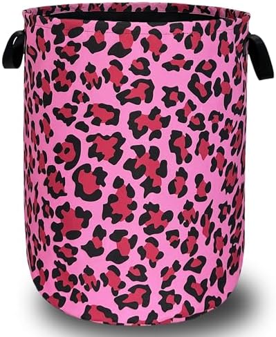 SELYION Versatile Stylish Leopard Print Laundry Hamper for Folding Storage