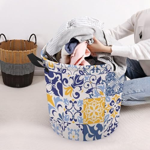MEIKKO Talavera Ethnic Folk Laundry Basket