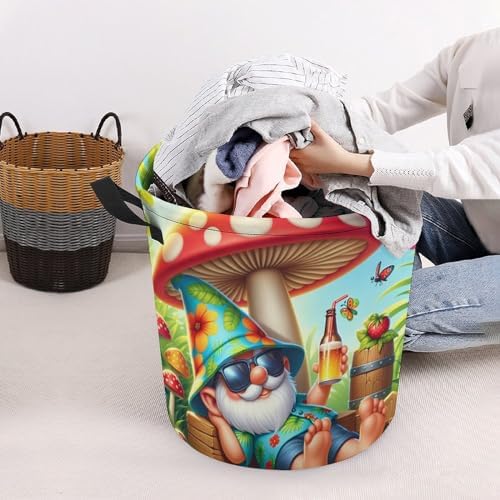 Full-Load Capacity Collapsible Laundry Hamper with Cartoon Gnome Design