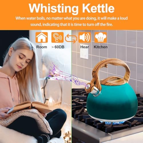 JEASOM Stainless Steel Tea Kettle Ergonomic Design Boiling Water