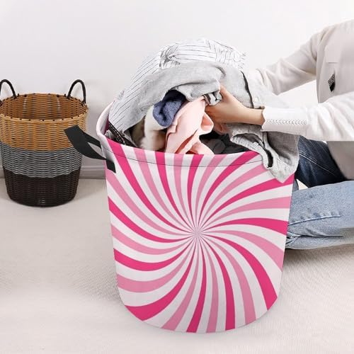MEIKKO Pink Cream Candy Laundry Hamper