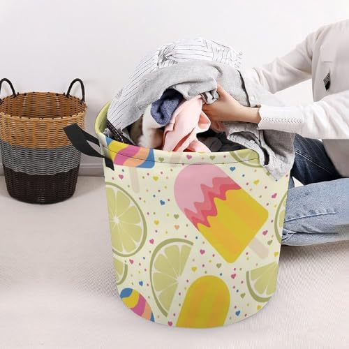 Lemon Ice Cream Laundry Hamper