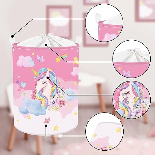 Clastyle Pink Unicorn 45L Storage Basket for Girls