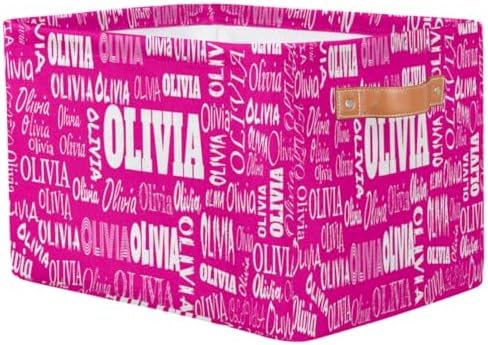 Personalized Storage Basket with Name Laundy Bin for Home Kitchen