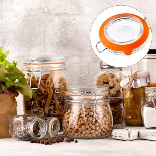 8-Piece Silicone Gasket Canning Rings Replacement Glass Jar Lids