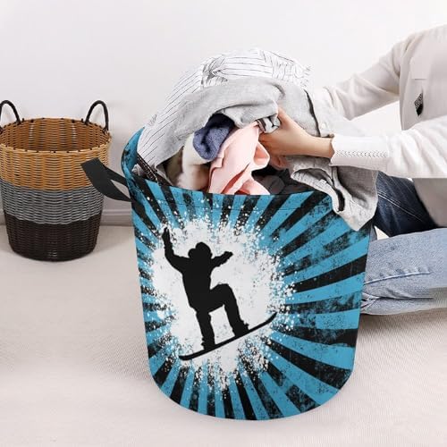 Meikko - Snowboarder Background Laundry Hamper