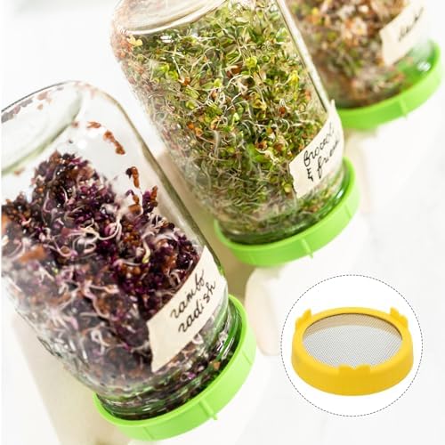 PATIKIL Sprouting Lids 2 Pcs 86mm Yellow