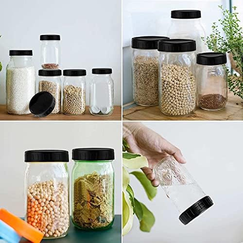 Pizga Plastic Mason Jar Lids 8pcs Leak-Proof Leak-Resistant Orange