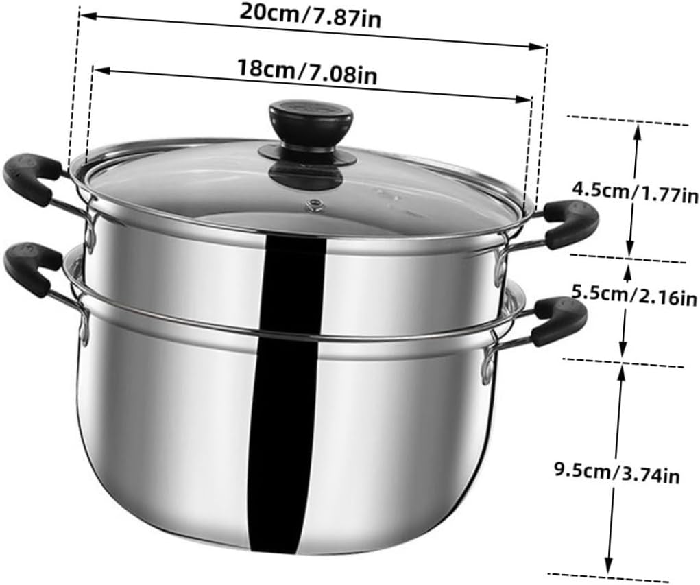 Kichvoe Multifunctional Stainless Steel Steamer Pot with Lid