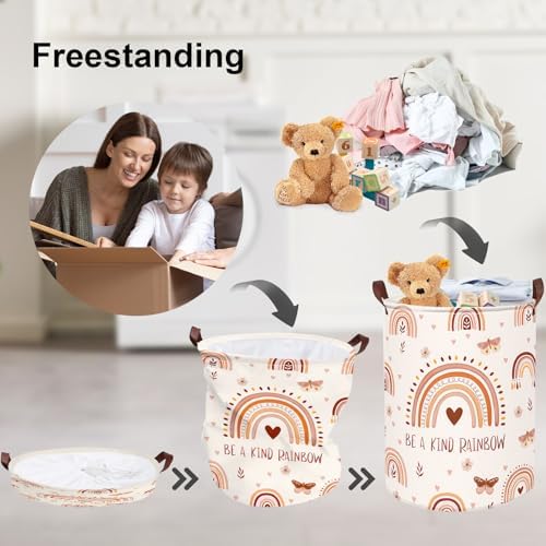 Clastyle Boho Pink Rainbow Laundry Hamper