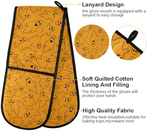 Susiyo Halloween Ghost Double Oven Mitts Heat Resistant