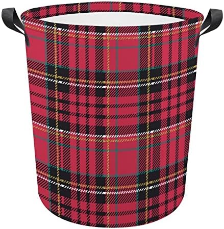 Christmas Plaid Tartan Laundry Hamper Multi-Purpose Organizer