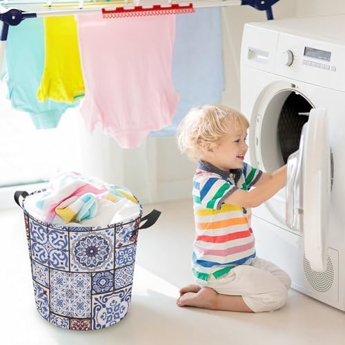 MEIKKO Tile Talavera Style Laundry Hamper