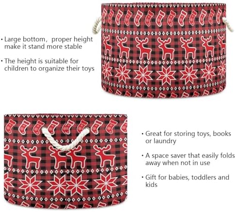Large Red Storage Bin for Laundry
