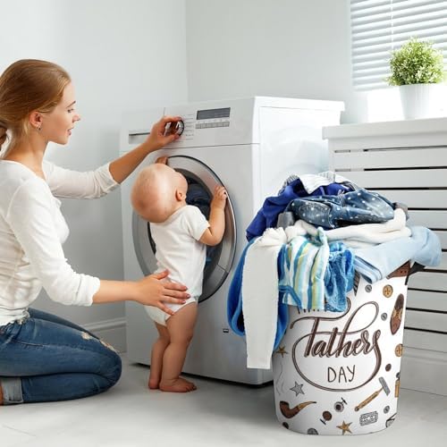 Happy Fathers Day Cute Waterproof Laundry Hamper