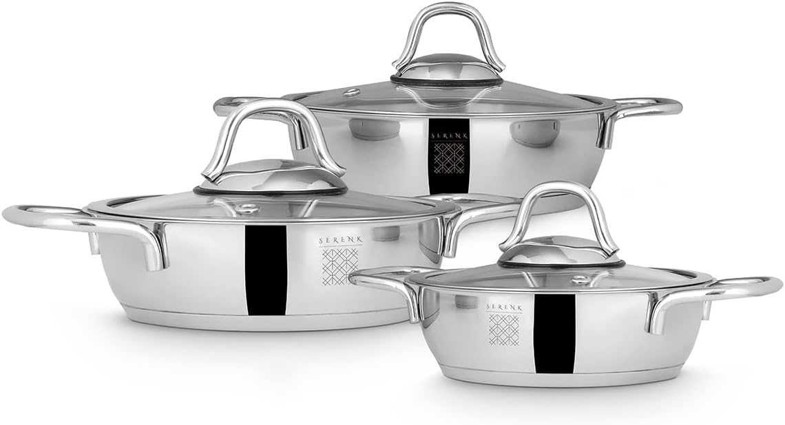 Serenk 7-Piece Stainless Steel Cookware Set for Home Use