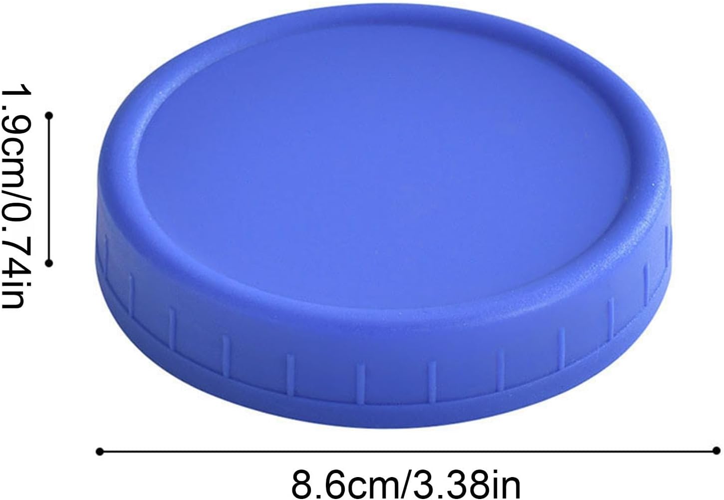 wide-mouth plastic mason jar lid 86mm white ribbed closure one size