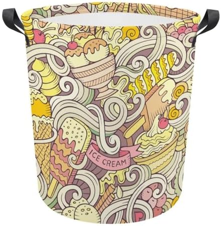 MEIKKO Cartoon Retro Ice Cream summer laundry hamper