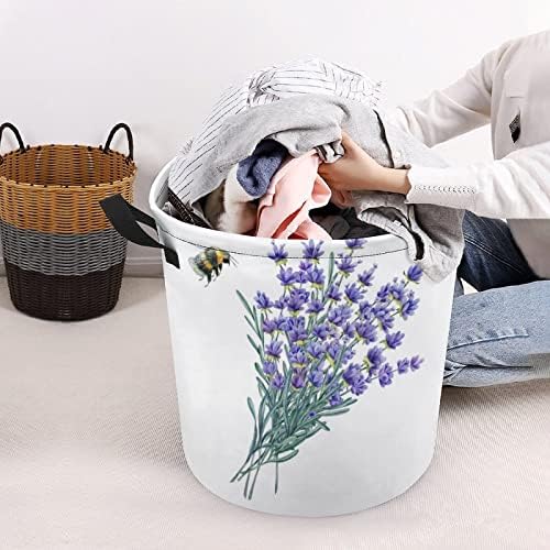 MEIKKO Watercolor Lavender Large Laundry Hamper Basket