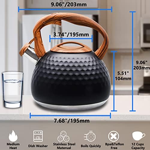 Stainless Steel Tea Kettle with Whistle for Home Use