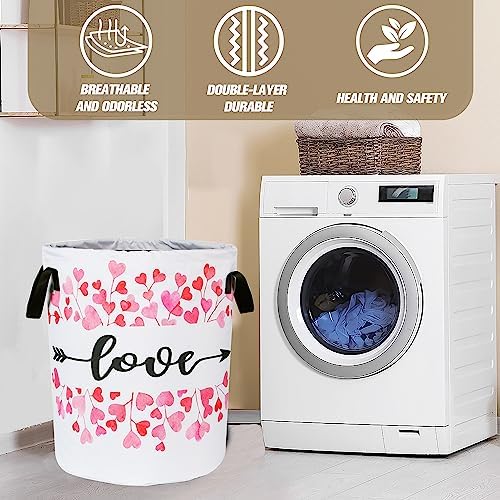 Love Laundry Basket Red Heart Foldable