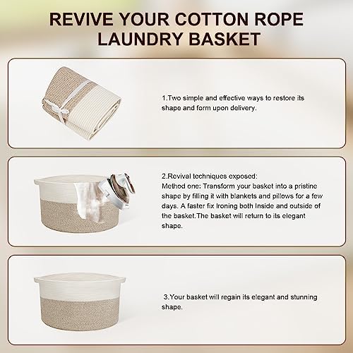 Elegant Large Cotton Rope Basket for Storage Brown
