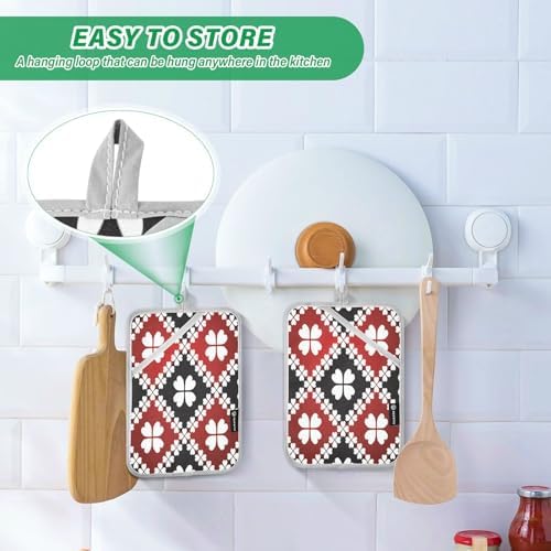Hot Days in the Kitchen Shamrock Clover Potholders
