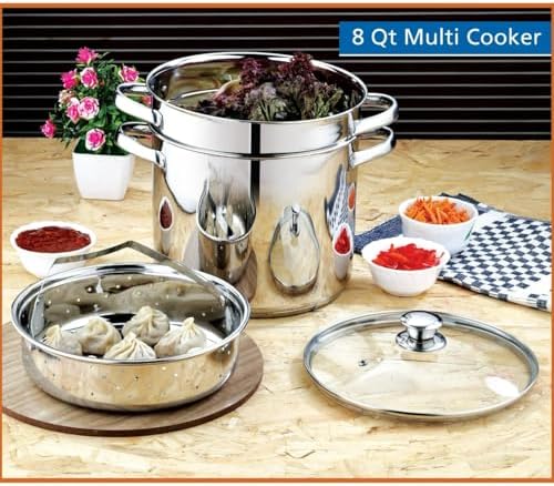 GDUFAMIU 8-Quart Multi-Cooker Set with Glass Lid