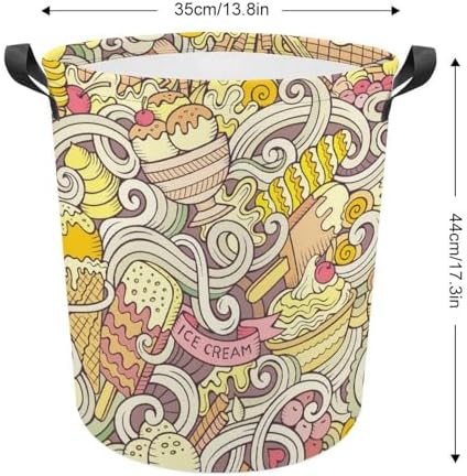 MEIKKO Cartoon Retro Ice Cream summer laundry hamper