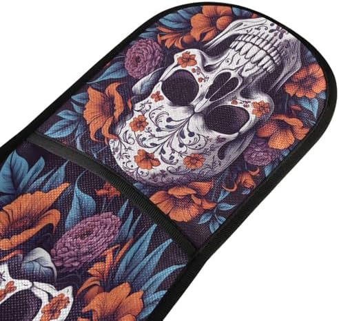 Quteprint Halloween Floral Skull Skeleton Oven Mitts